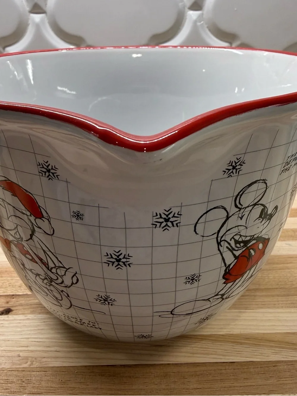 Disney Zrike Christmas Sketchbook Mickey Mouse Ceramic Batter Bowl